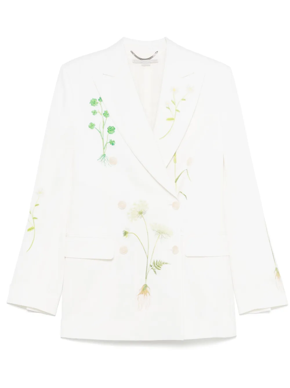 Stella McCartney Blazer met geborduurde bloemen Beige