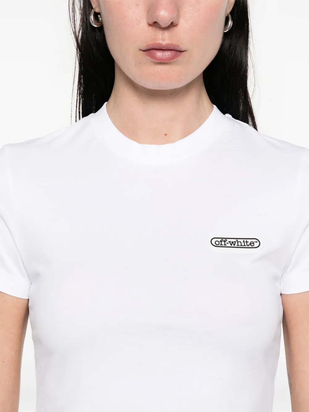 Off-White T-shirt met logopatch Wit