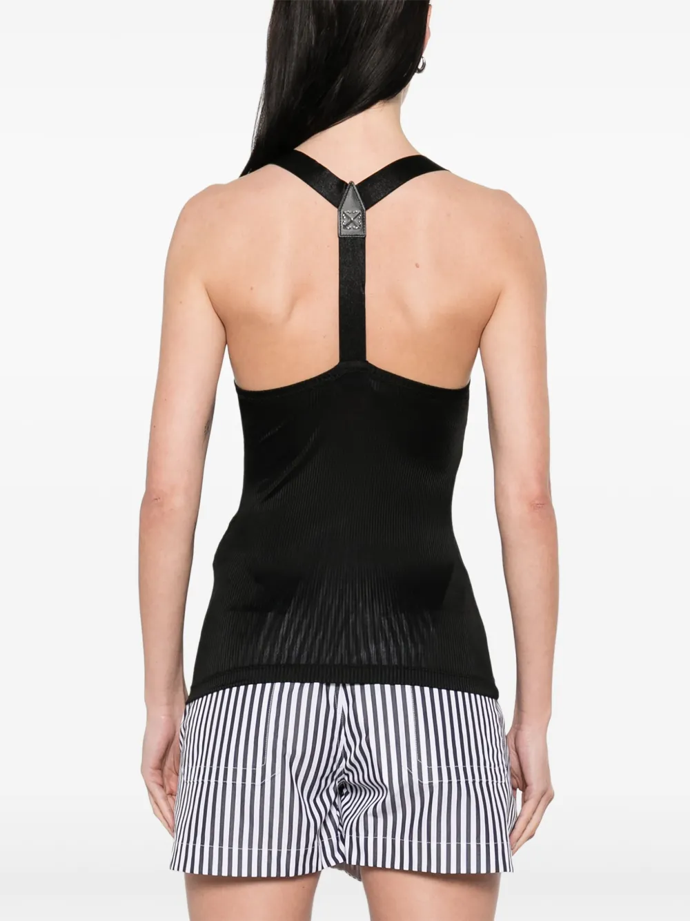 Off-White Geribbelde tanktop Zwart