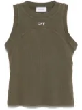 Off-White ribbed tank top - Green