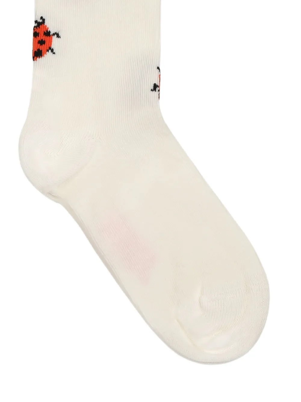 Mini Rodini Ladybug Pattern Socks In White