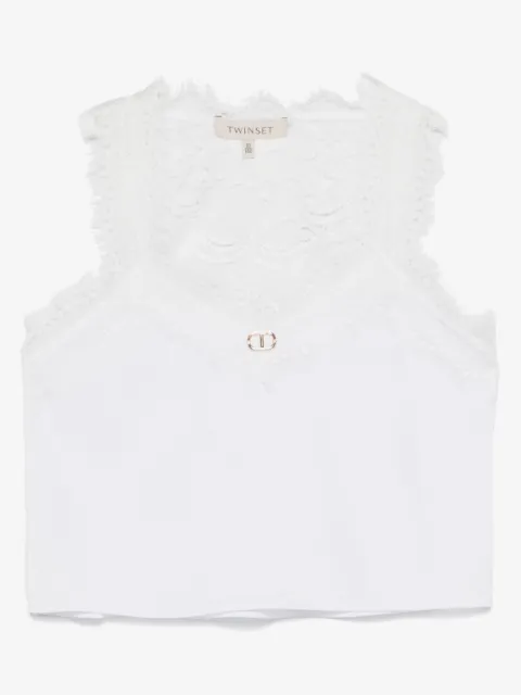 TWINSET Kids lace-trim tank top