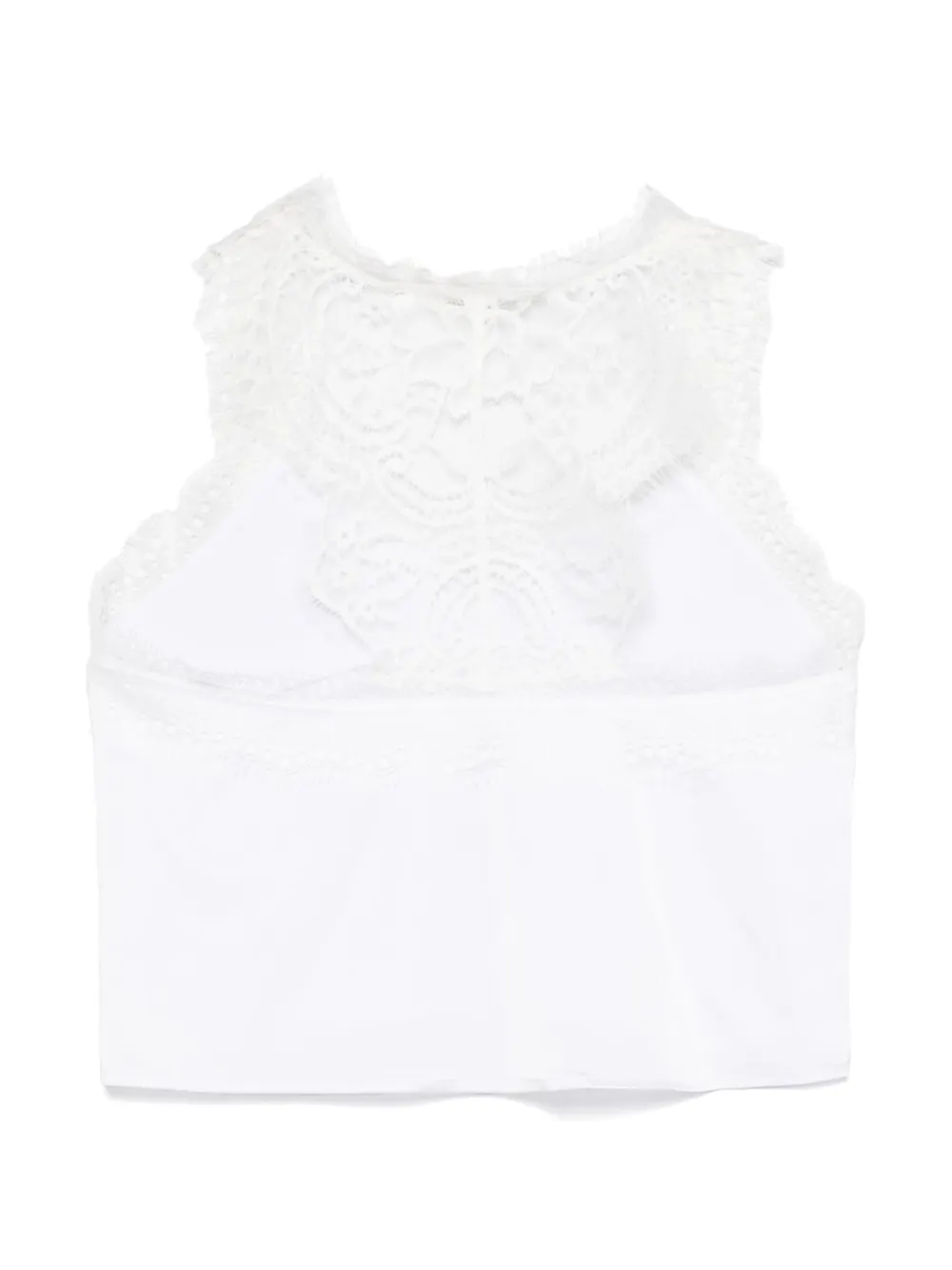 TWINSET Kids Tanktop met kanten afwerking - Wit