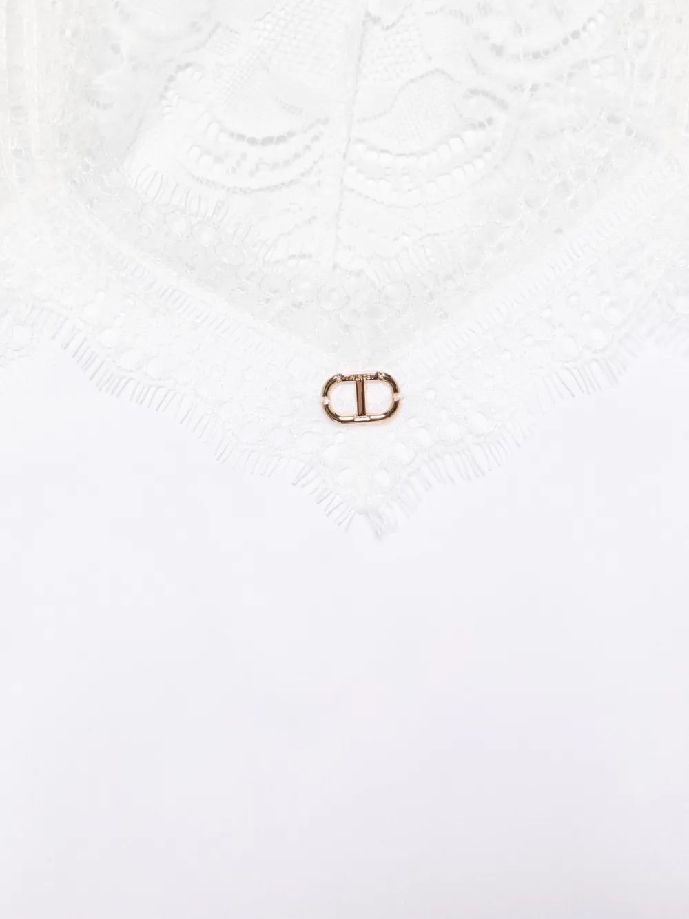 TWINSET Kids Tanktop met kanten afwerking Wit