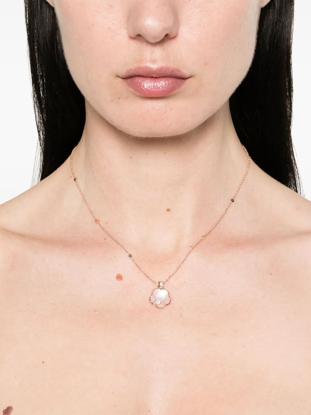 Pasquale Bruni 18kt roségouden Petit Joli Lunaire halsketting met diamant - Roze