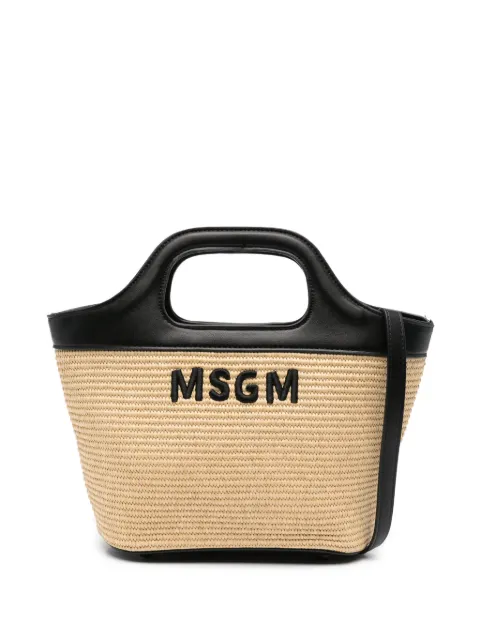 MSGM Kids raffia tote bag