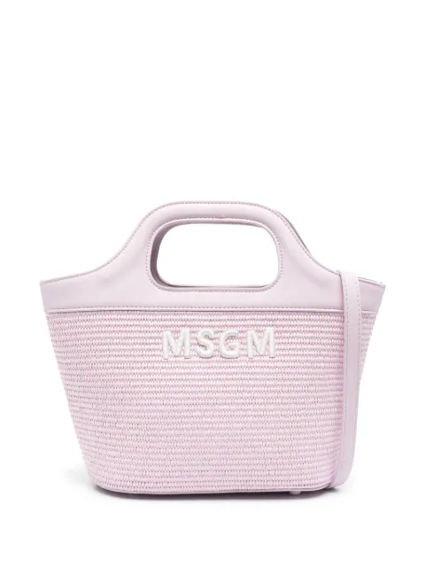 MSGM Kids raffia tote bag
