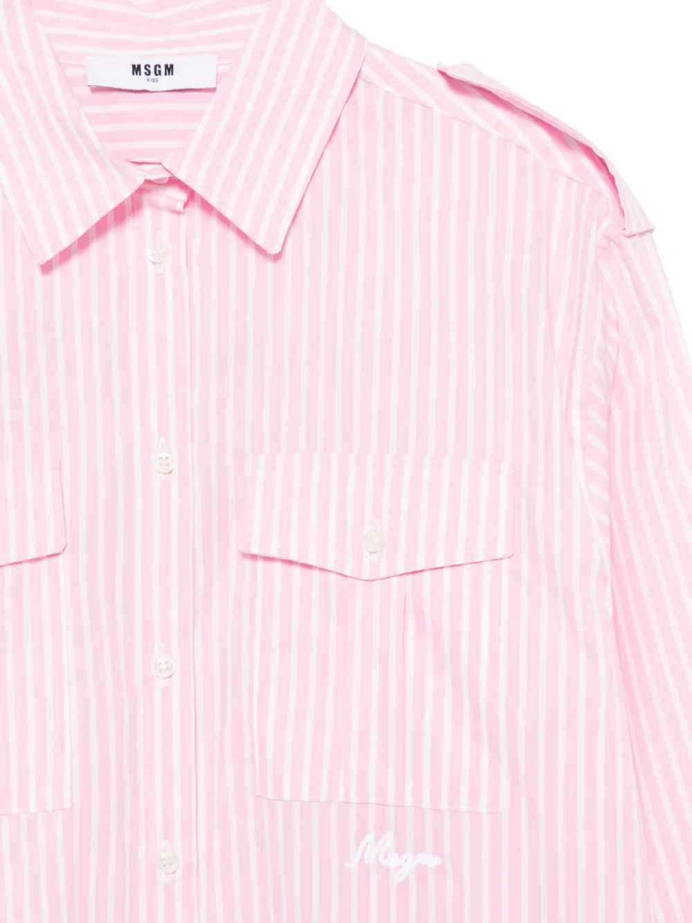  Msgm Kids Poplin Shirt Dress - Pink 