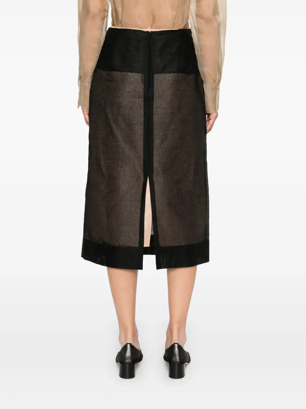 Shop Carven Layered Midi Skirt In Black
