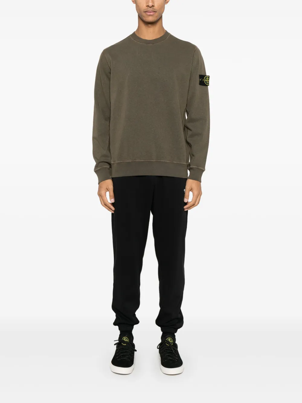 Stone Island Sweater met Compass-logopatch - Groen