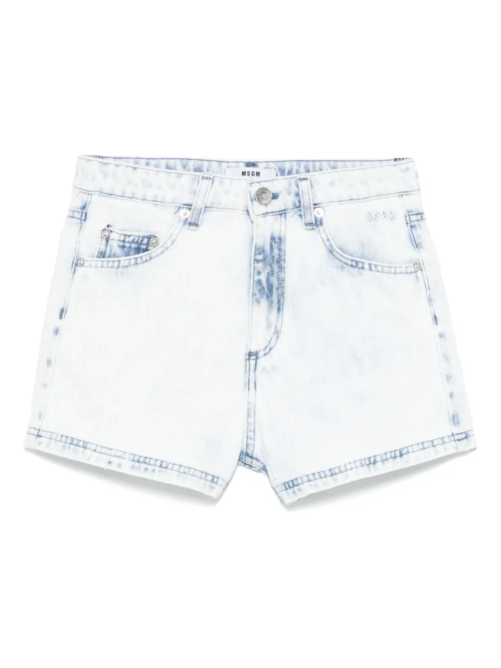 MSGM Kids bermudas con efecto envejecido | azul | Image 1