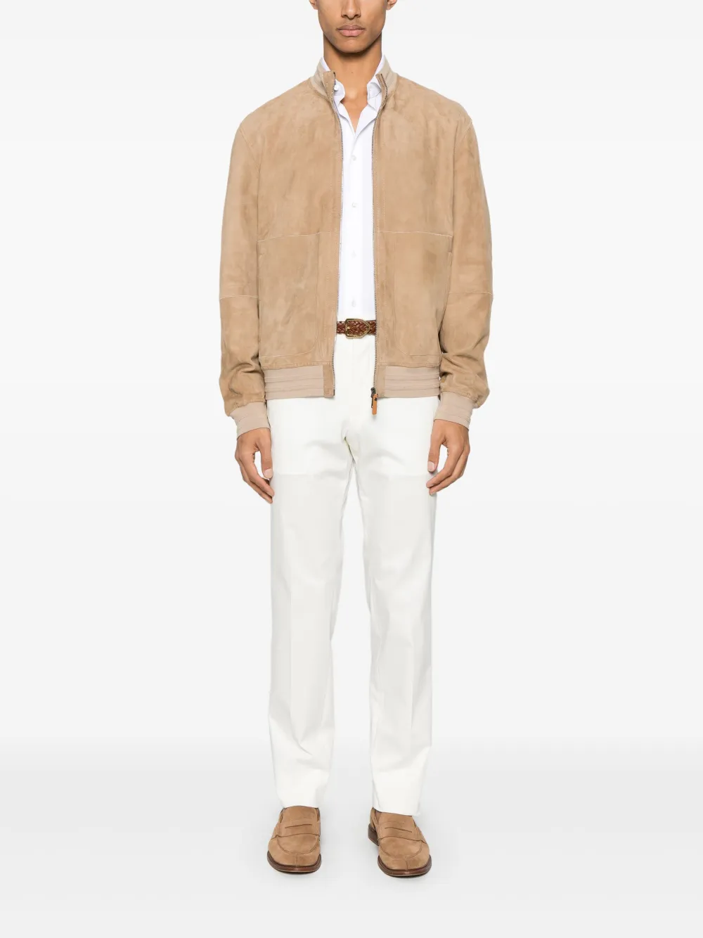 Canali Suède bomberjack - Beige