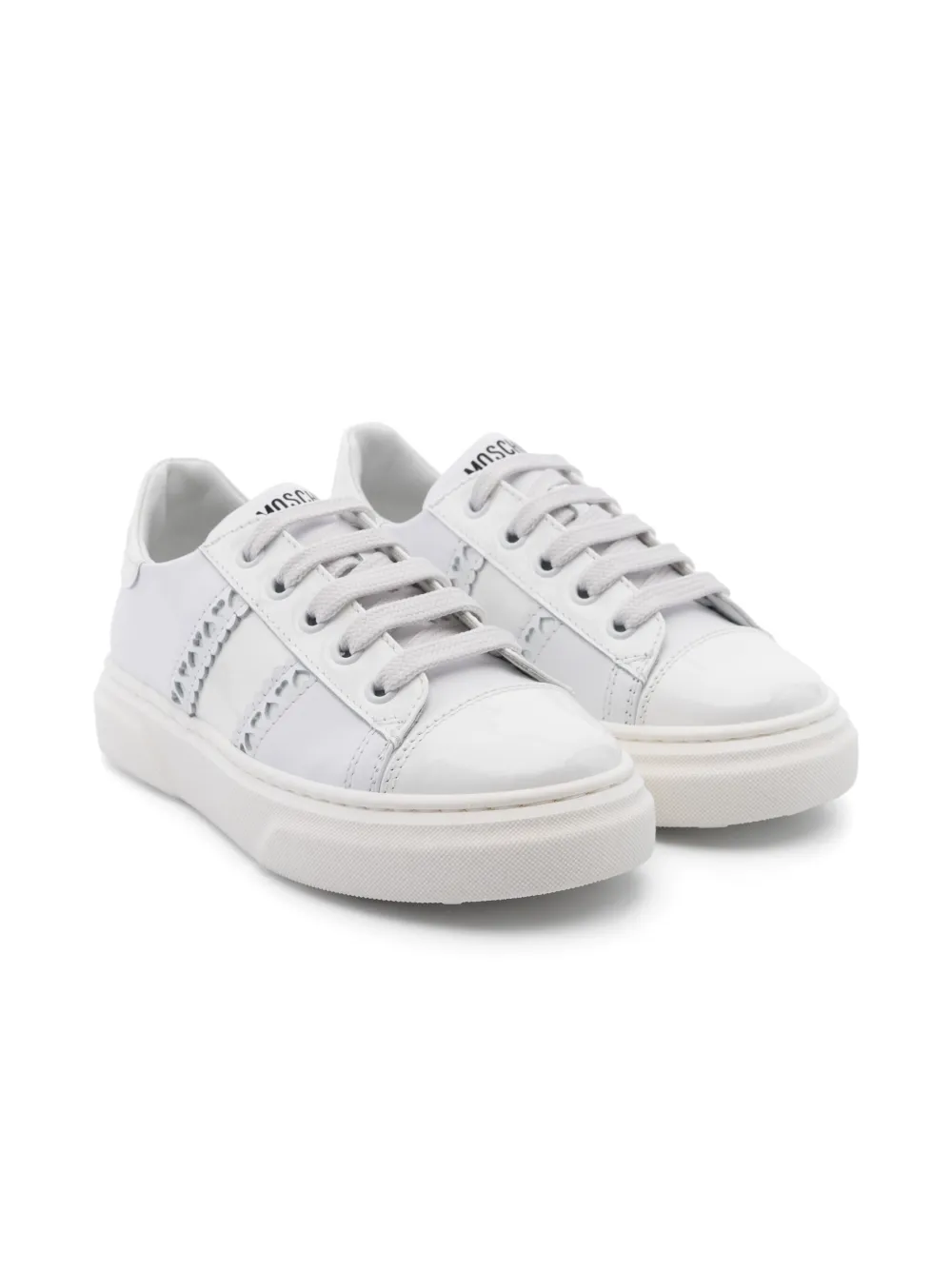 Moschino Kids heart cut-out sneakers White