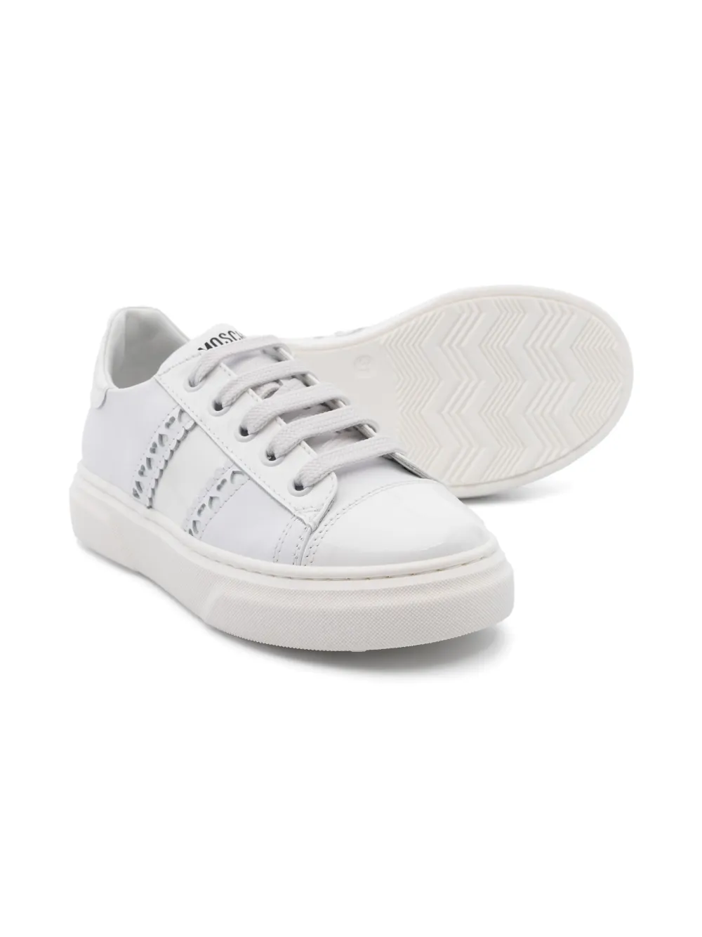 Moschino Kids heart cut-out sneakers White