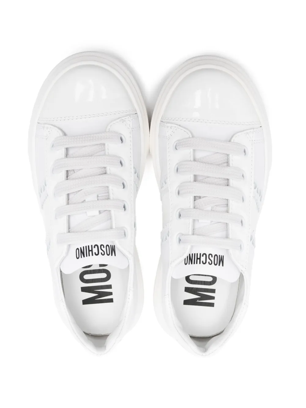 Moschino Kids heart cut-out sneakers White