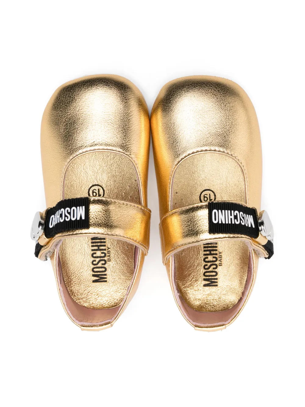 Moschino Kids Ballerina's met strikdetail Goud