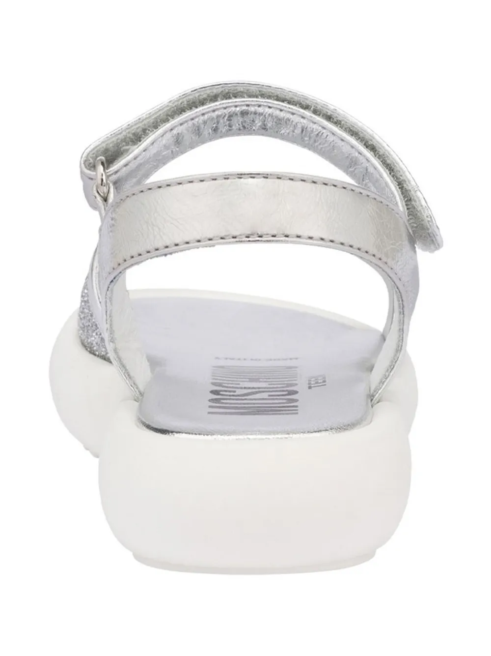 Moschino Kids Sandalen met glitterdetail Zilver