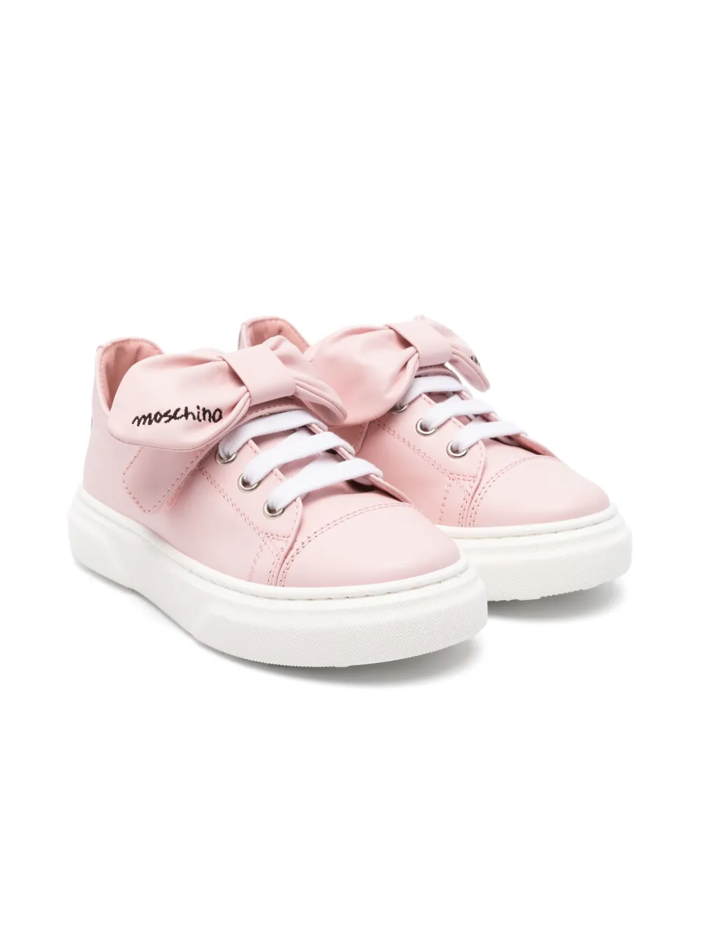 Moschino Kids Sneakers met strikdetail Roze