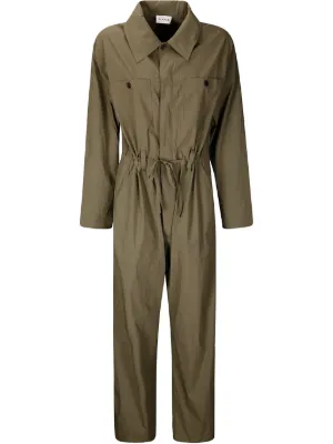 Prada long-sleeve Poplin Jumpsuit | Grey | FARFETCH