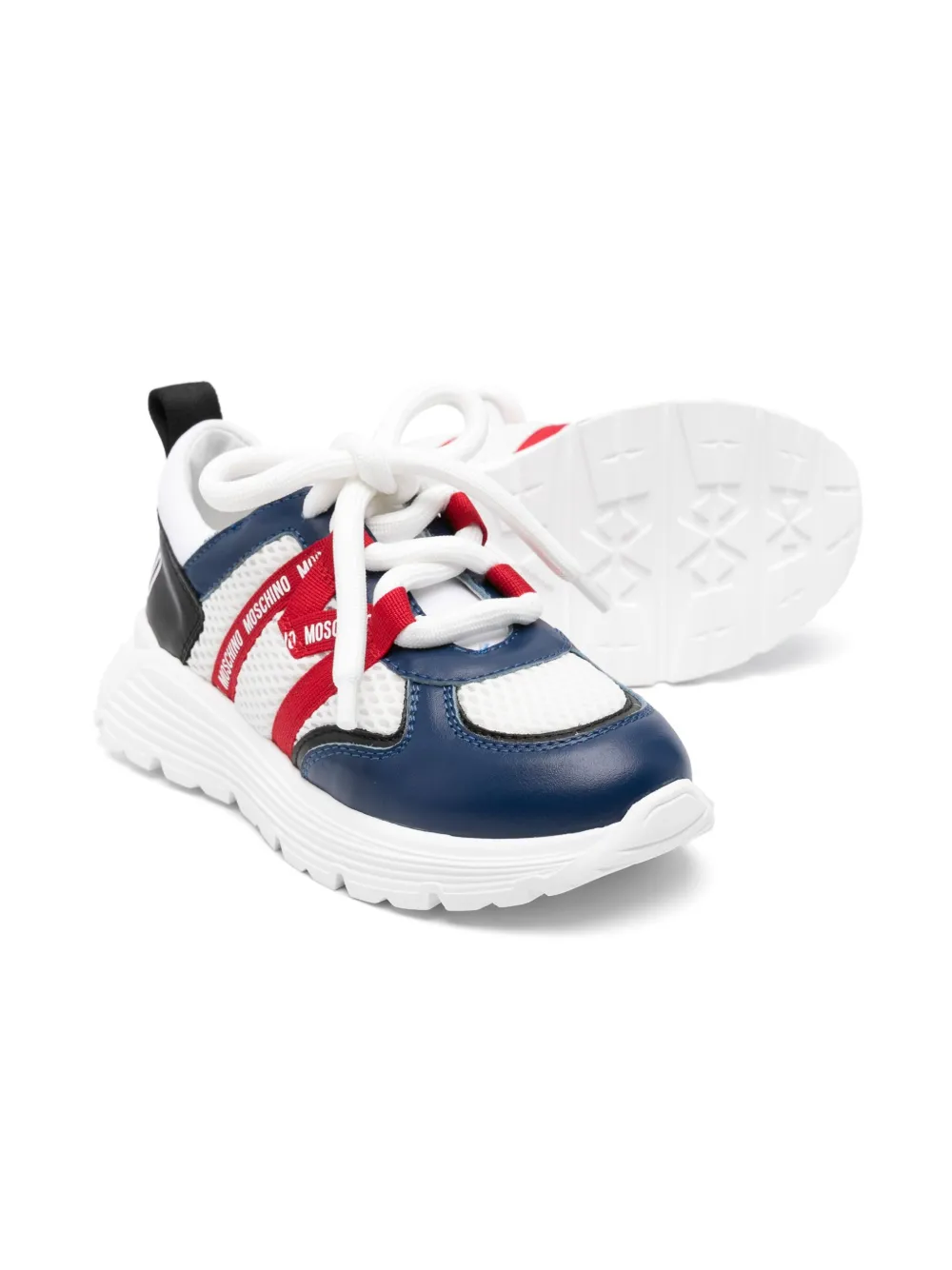 Moschino Kids logo-tape sneakers Black
