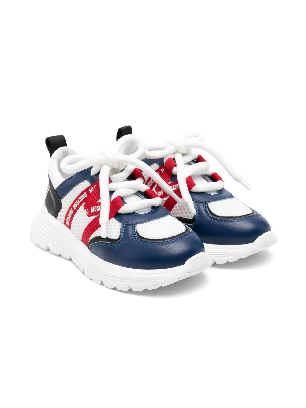 Moschino Kids logo-tape sneakers Black
