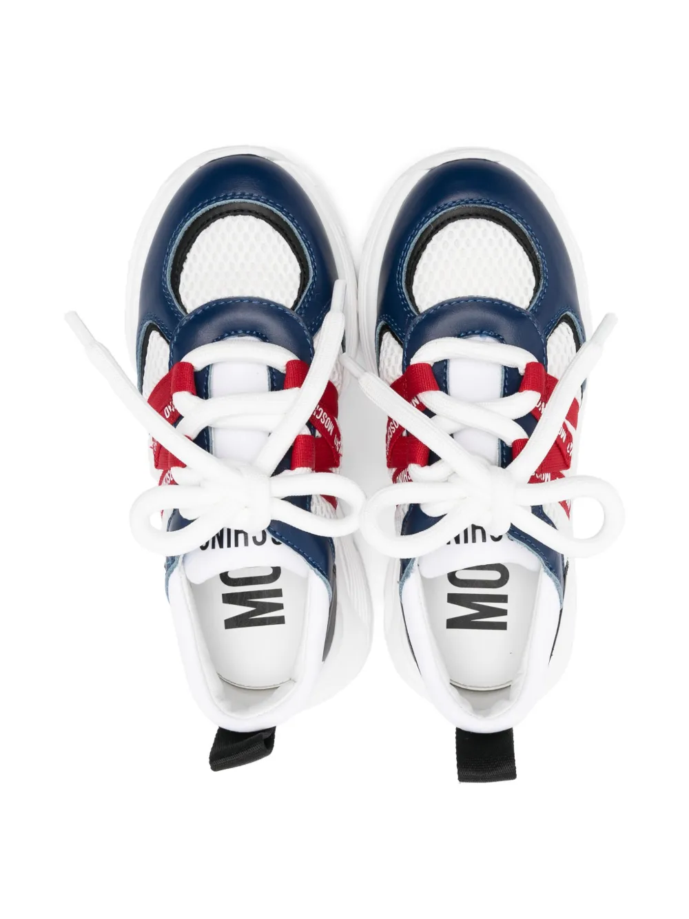 Moschino Kids logo-tape sneakers Black