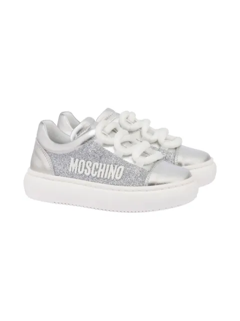 Moschino Kids glitter-detail sneakers 
