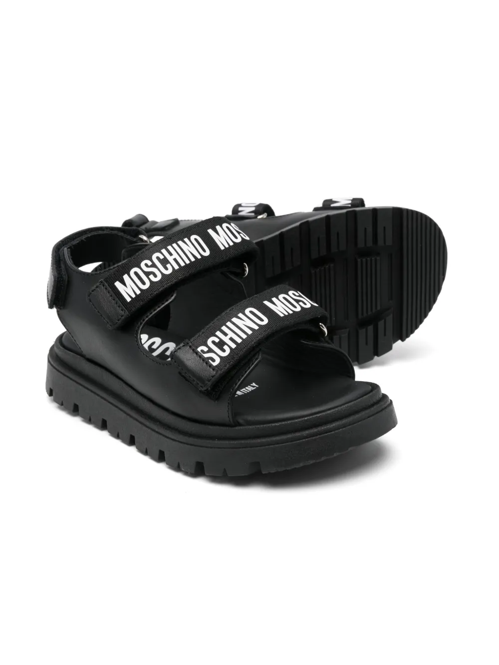 Moschino Kids leather sandals Black