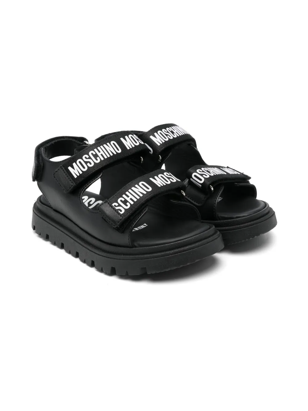 Moschino Kids leather sandals Black