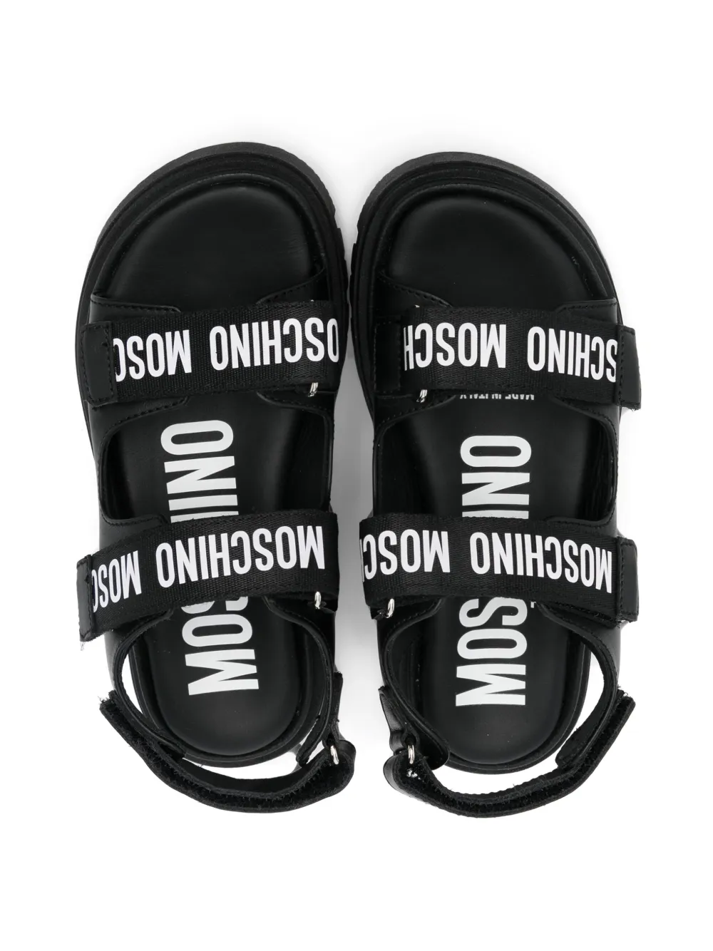 Moschino Kids leather sandals Black