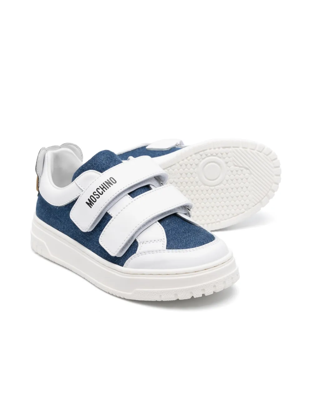 Moschino Kids Sneakers met teddybeerpatch - Wit