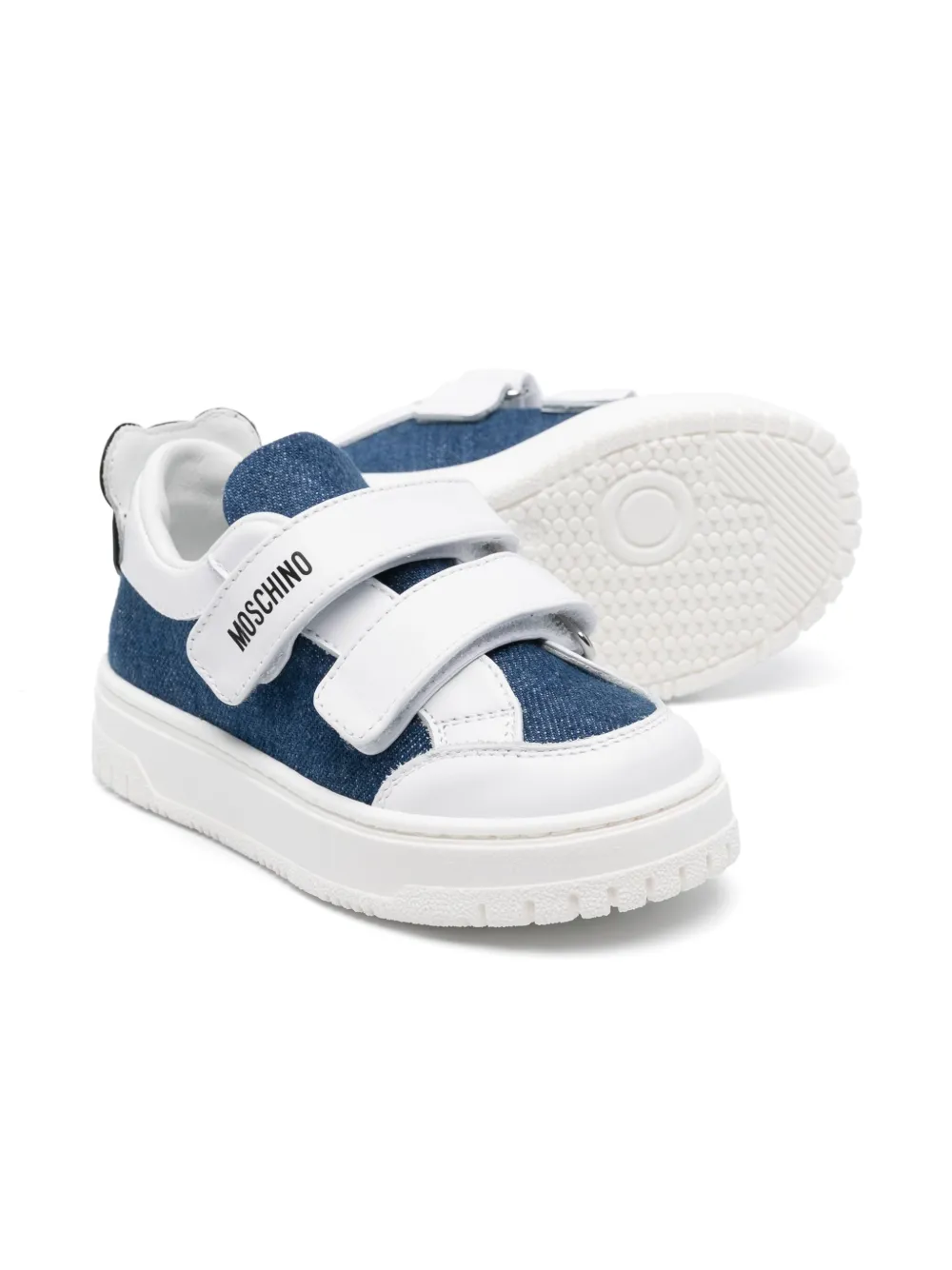 Moschino Kids Slip-on sneakers met teddybeerpatch - Blauw
