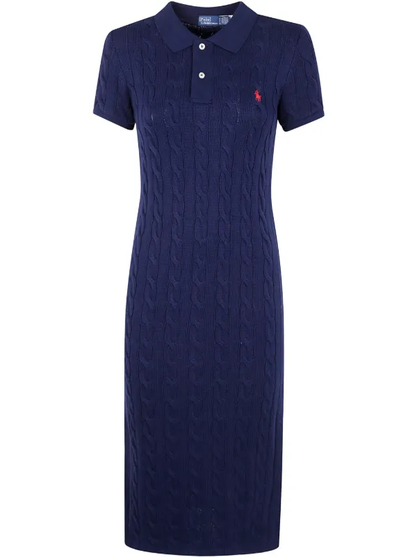 【送料&関税込】Polo Ralph Lauren Logo Midi Dress Polo Ralph Lauren Polo Pony Midi Dress | Blue | FARFETCH