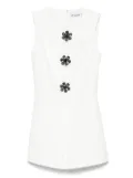 Self-Portrait brooch-detail playsuit - White