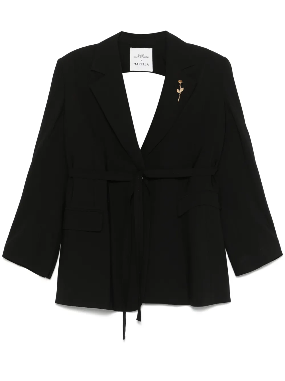 Marella x Emily Ratajkowski blazer met uitgesneden details Zwart