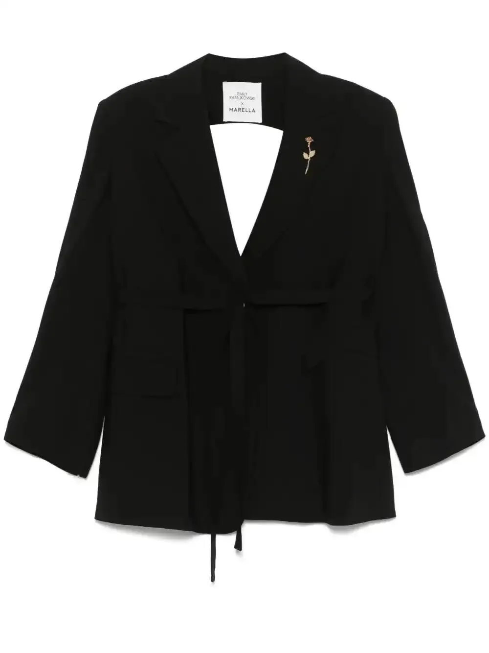 Shop Marella X Emily Ratajkowski Cutout Blazer In Black