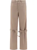 KAPITAL buckle-strap trousers - Grey