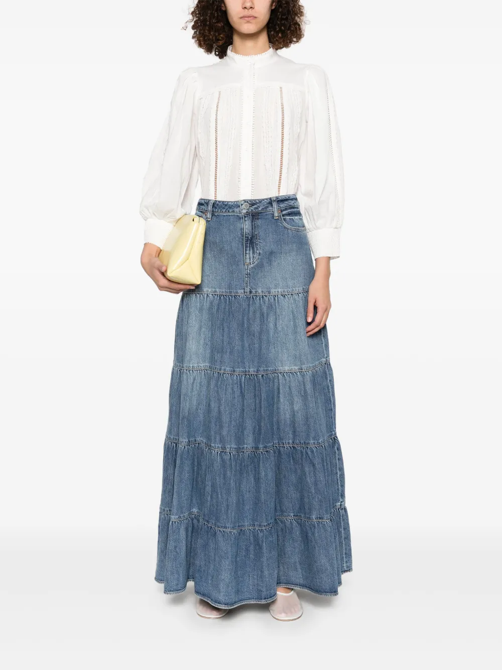 alice + olivia denim maxi skirt - Blauw