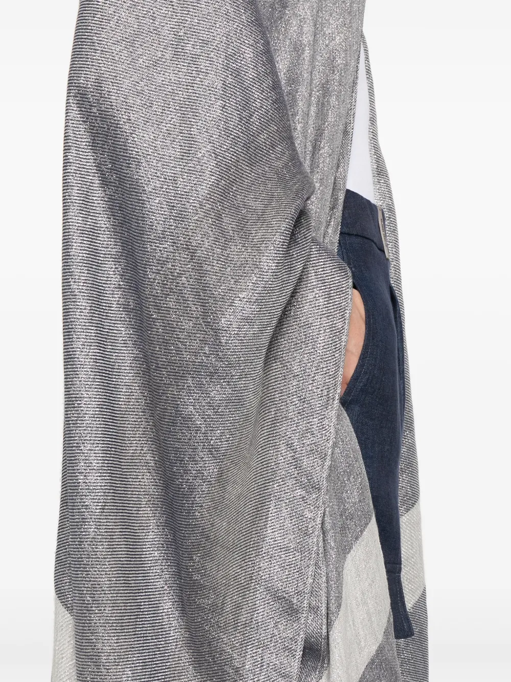 Shop Peserico Lurex Cardi-coat In Blue