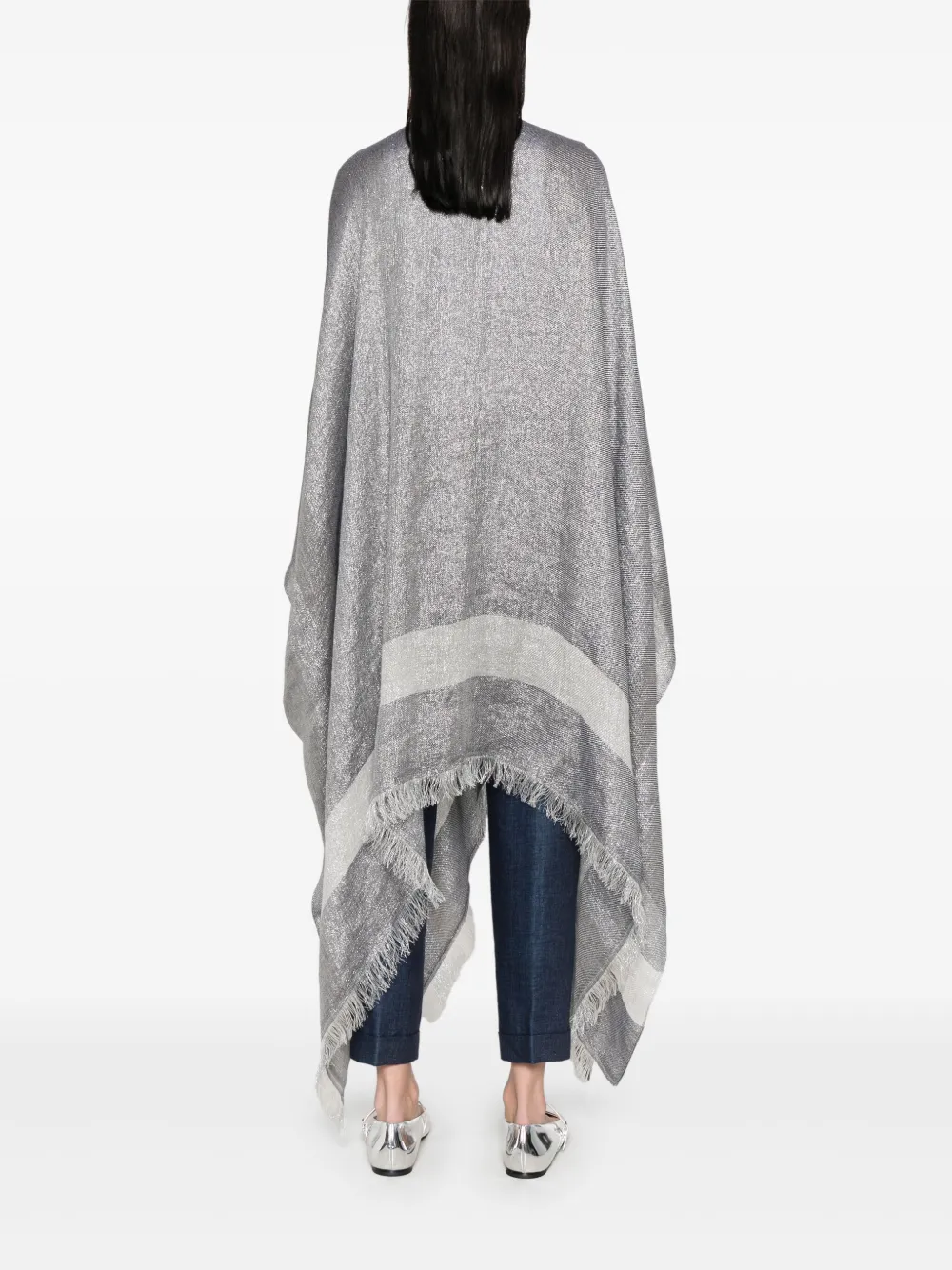 Shop Peserico Lurex Cardi-coat In Blue