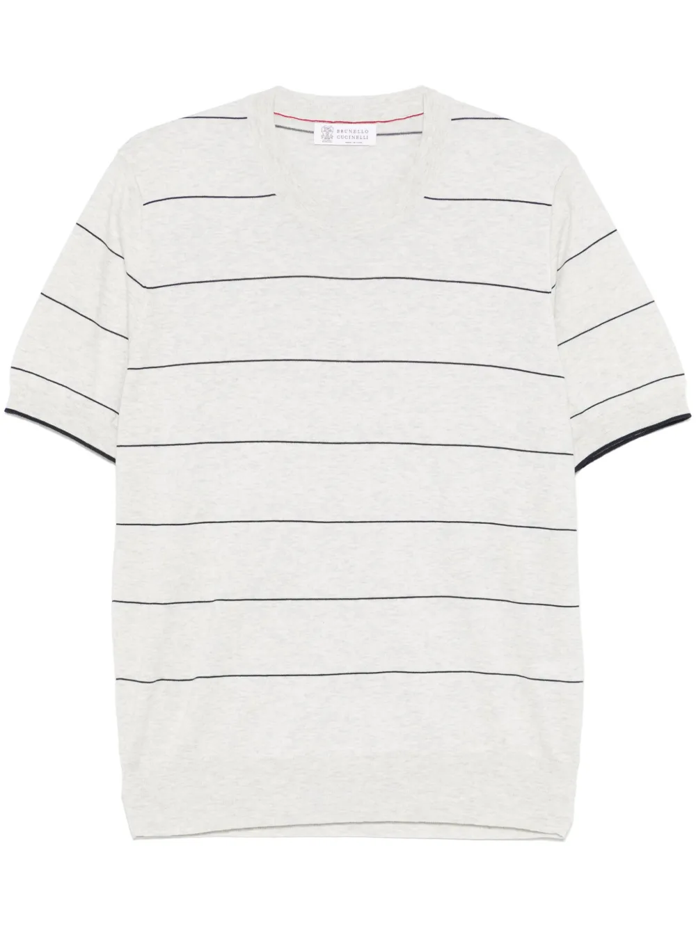 Brunello Cucinelli playera con motivo de rayas | gris | Image 1