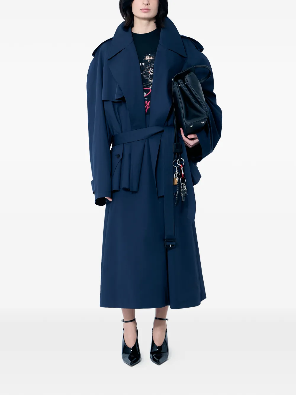  Balenciaga A-line Midi Skirt - Blue 