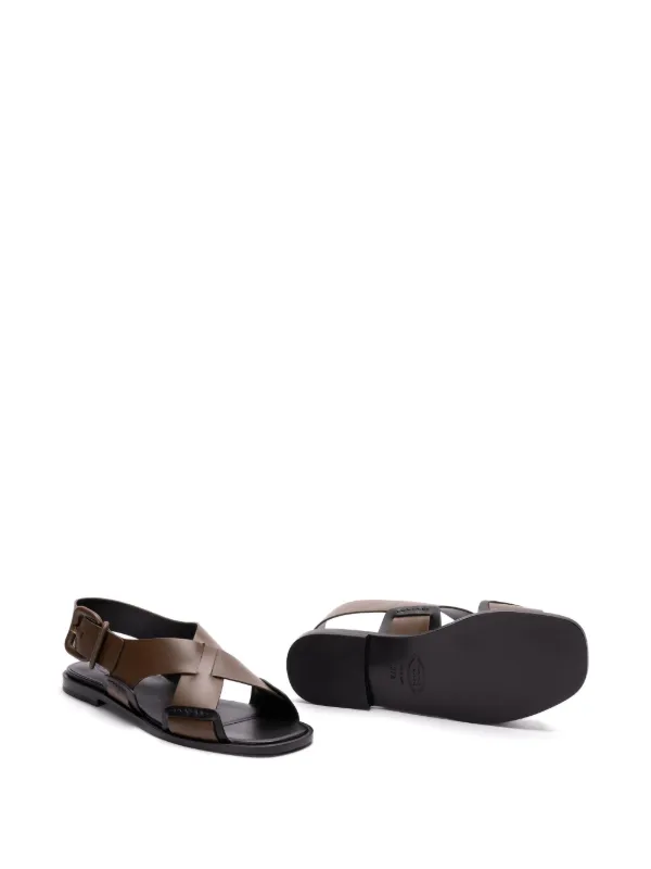 【TOD'S】関税込☆レザーサンダル レディース バックル ブラウン Tod's バックル サンダル | ブラウン | FARFETCH JP