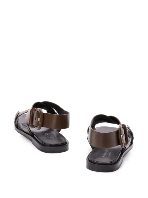 送料関税込★TOD'S★レザー サンダル★ブラウン Tod's レザー サンダル | ブラウン | FARFETCH JP