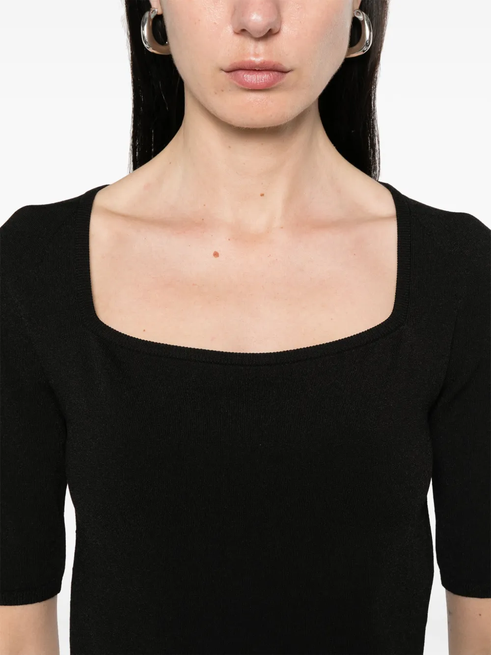 Alexander McQueen Fijngebreid T-shirt Zwart