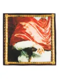 Alexander McQueen painting-print scarf - Red