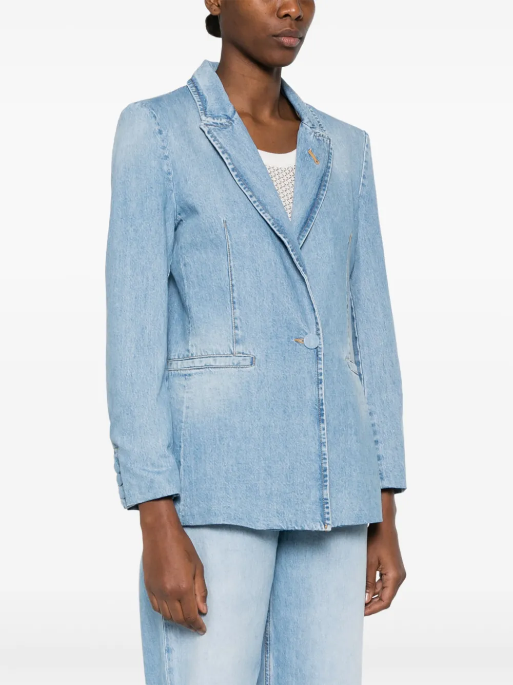 Marella x Emily Ratajkowski denim blazer Blauw