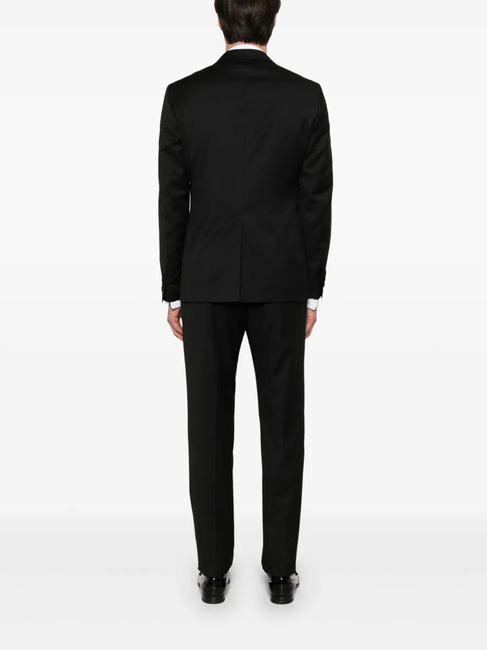 Shop Tagliatore Wool Suit In Black