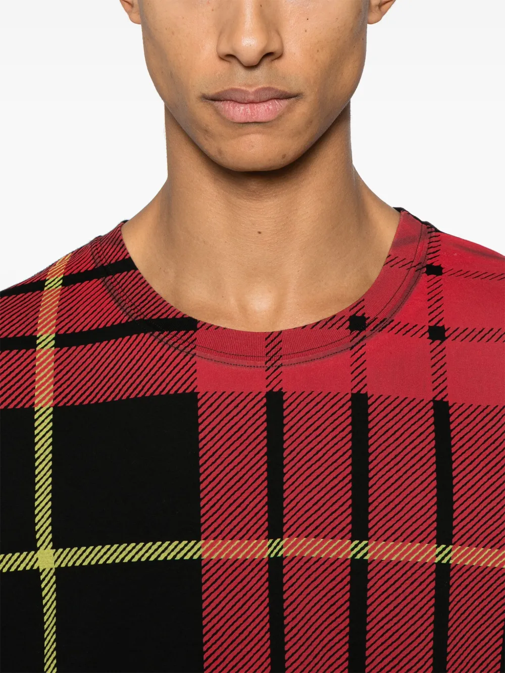 Alexander McQueen Geruit T-shirt Zwart