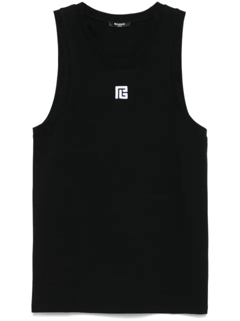 Balmain camiseta con monograma bordado